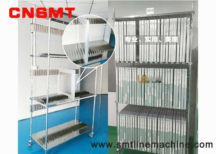 Non Toxic SMT Stencil Storage Cart Stainless Steel Material High Bearing Strength